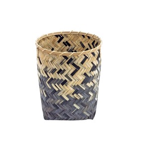 Artisanal Round <b>Bamboo</b> <b>Basket</b> with Rattan Webbing Durable Natural Storage Organizer with Strong Handles for Daily Retail Use - Product Image 4