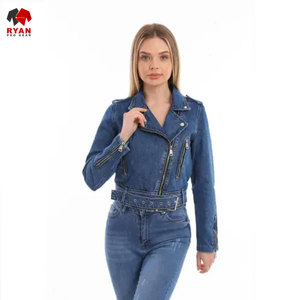 Veste en jean personnalisée Ryan Pro Gear pour femmes, tissu respirant et confortable avec logo personnalisé, fermeture éclair. - Product Image 3