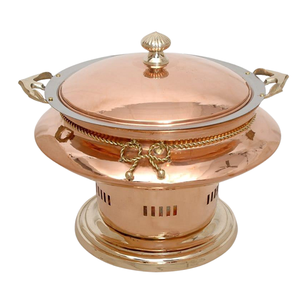 Pure <b>Copper</b> Hot Set Bowl With <b>Handle</b> And Lids Polish Finished For Home Metal Serving Hot Set Bowl For <b>Kitchen</b> Use Kitchenware - Product Image 2