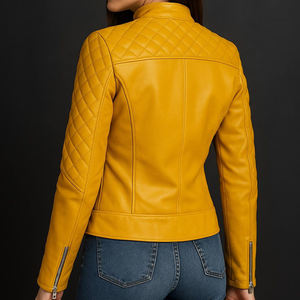 Veste en cuir d'hiver pour femme, construction en cuir naturel, idéale pour le confort et un style décontracté - Product Image 3