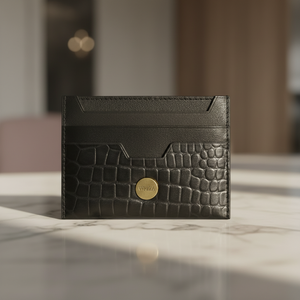 WRIZA Slim Genuine Leather RFID Card <b>Holder</b> Wallet for Men Women 6 Slots Lightweight Minimalist Credit Card Case - Product Image 1