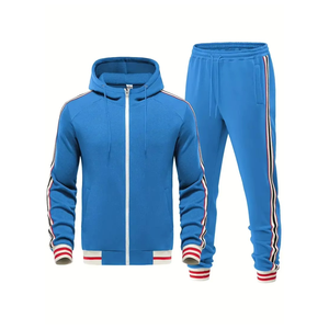 Hot Sale Customized Hooded Men's Winter Streetwear Tracksuit 100% Cotton Solid Pattern Printed <b>Jogging</b> OEM - Product Image 1