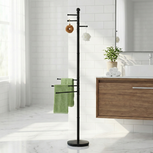 Toallero Calentador de Hierro Fundido OEM Impecable, Acabado Cromado, Diseño Moderno, Móvil, para Baño, Almacenamiento Doméstico, Artículos para el Hogar Directos - Product Image 1