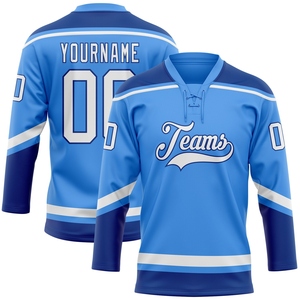 Maillot de hockey personnalisé OMMIZ INDUSTRY noir et bleu clair, le plus vendu en gros - Product Image 5