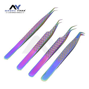 Juego Profesional de 4 Pinzas para Extensión de Pestañas, Acero Japonés Premium con Agarre de Diamante, Punta de Fibra de Precisión Multicolor - Product Image 2