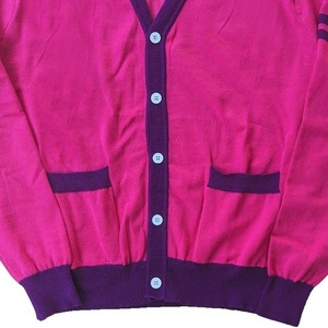Cárdigan Personalizado con Logotipo Bordado, Tejido, Casual, con Botones, Ecológico, Cuello en V, Manga Larga, Color Rosa Verde Sólido, para Hermandades - Product Image 3