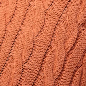 Men's Orange V Neck Cable Knit <b>Pullover</b> <b>Sweater</b> Contrast Stripe Trim - Product Image 3