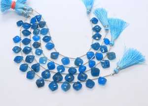 Natural Neon Blue Apatite Faceted <b>Leaf</b> Cut Gemstone Beads 10-11 MM Neon Blue Apatite Fancy Shape Loose Beads 8 Inch For Jewelry - Product Image 5