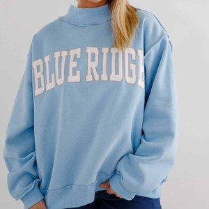 Premium Crew <b>Neck</b> <b>Mock</b> <b>Neck</b> Sweatshirt Polka Dot Chenille Patch Cotton Blue Ridge Fleece Apparel - Product Image 4