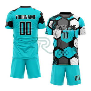 เสื้อฟุตบอลแขนสั้นไซส์ใหญ่แบบซับลิเมชั่นเต็มตัว ออกแบบเองได้ พิมพ์โลโก้ สำหรับชุดฟุตบอลชาย - Product Image 4