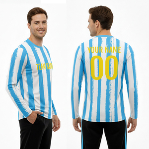 Camiseta de Manga Larga con Cuello en V para Hombre Adulto, Talla Grande, Personalizable, de Secado Rápido y Transpirable con Diseño de Impresión por Sublimación - Product Image 6