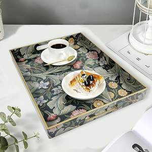 ถาดเสิร์ฟไม้พิมพ์ลายทำมือ ราคาโรงงาน ดีไซน์โดดเด่น รูปทรงสี่เหลี่ยมผืนผ้า ถาดพิมพ์ลาย MDF ทำมือ โดย Universal Overseas - Product Image 4