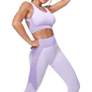 Nouvel ensemble de yoga 2 pièces réversible et sans coutures pour femme, taille mi-haute, grande taille, imperméable, 100 % coton, écologique, collection 2024 - Product Image 1