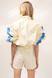 Ensemble de survêtement sportif 2 pièces pour femme, coupe ample, coupe-vent color block, col montant, manches longues, printemps-été - Product Image 2
