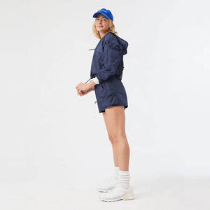 Women Lightweight Quick Dry Sporty Tracksuit Set Full Sleeve Half-Zip Solid Color Shorts Drawstring Closure Summer Wear - Product Image 2