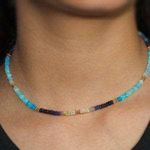 Top Quality Multi Shaded Beads <b>Necklace</b> with Separator Beautiful Women Beads <b>Necklace</b> 925 Silver Natural stone Beaded <b>Necklace</b> - Product Image 2