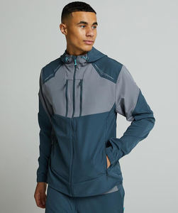 Conjunto de Chaqueta Cortavientos Sólida Personalizada para Hombre, Venta al por Mayor, Chándal Personalizable con Cordón Ajustable, Ropa Deportiva de Poliéster Suave para Gimnasio y Running - Product Image 2