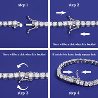 Bracelet à breloques en argent sterling 925, style hip-hop, avec moissanite VVS, de 2 mm à 6 mm, bijoux en or pour hommes et femmes, cadeau