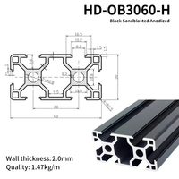 Profil Aluminium T-Slot Seri 3060 30x60 Sistem Rangka Ekstrusi Aluminium Industri untuk Rangka Mesin Otomasi