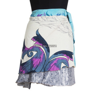 Best Premium Quality Of Art Silk Mini <b>Skirts</b> For Women Short Sari Wrap <b>Skirt</b> Trendy Boho <b>Gypsy</b> Beach Cover Sari <b>Skirt</b> For Casual - Product Image 2