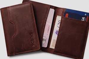 Porte-cartes en cuir véritable fait main, luxe, blocage RFID, étui fin pour cartes de crédit, portefeuille professionnel personnalisable - Product Image 2