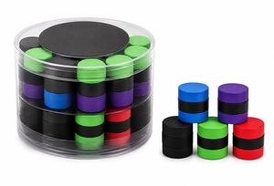 Ensemble de bandes adhésives pour raquettes de badminton, en caoutchouc antidérapant, écologiques, légères, multicolores, pour la protection du manche de la raquette, entraînement - Product Image 2