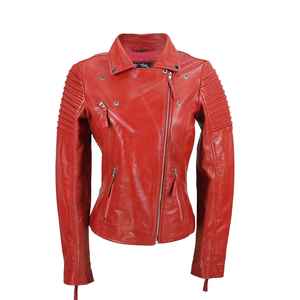 Best Selling 100% Genuine <b>Brown</b> <b>Leather</b> Women's Short <b>Jacket</b> Custom Logo Knitted Process Fashion Wholesale Short <b>Leather</b> <b>Jacket</b> - Product Image 1