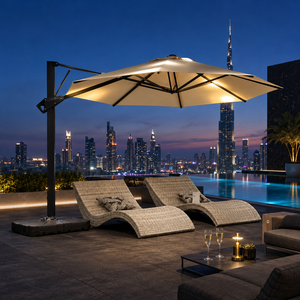 <span class=keywords><strong>Parasol</strong></span> d'extérieur en aluminium imperméable avec base en résine, design moderne, mobilier d'extérieur pour hôtel, patio, villa, toit - Product Image 1