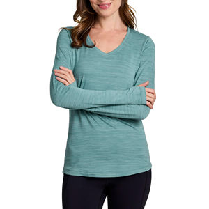 Camiseta de yoga personalizada al por mayor para mujer, de secado rápido, manga larga, de alta calidad, ajuste ceñido, para fitness, de longitud regular. - Product Image 6