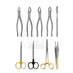 ชุดเครื่องมือผ่าตัดช่องปากระดับมืออาชีพ HEALTH BAY INSTRUMENTS HBI-409 ทำจากสแตนเลสสตีล ใช้ซ้ำได้ ด้ามจับออกแบบตามหลักสรีรศาสตร์ ใช้แรงมือ  สีเงิน - Product Image 3