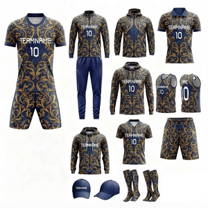 Ensemble de vêtements de sport personnalisés pour équipe : maillot de football, short, sweat à capuche, survêtement, veste d'entraînement, débardeur, casquette et chaussettes - Product Image 4