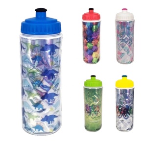 Bouteille d'eau de sport écologique de 550ml avec couvercle push-pull isolé à double paroi pour le camping et le vélo. - Product Image 1