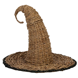 Sombrero de bruja de hierba marina natural, sombrero de hierba marina ecológico para decoración de Halloween, sombrero tejido natural de Vietnam para decoración del hogar - Product Image 2