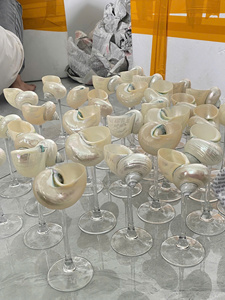 Copa de vino artesanal de concha marina, hecha con material de concha natural y copa de vidrio para beber vino y decoración del hogar, Vietnam - Product Image 4