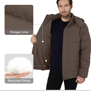 Custom Logo Warmth Waterproof High Quality Outdoor Wear <b>Men's</b> <b>Jackets</b> Hooded Collar Regular Size Puffer <b>Jacket</b> For <b>Men's</b> - Product Image 4