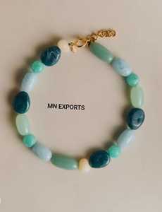 MN EXPORTS <b>Resin</b> Stone Beaded Necklace Other Plated Clasp Fashion Style Unisex Hand-made Heart Shape Wedding Party Occasions - Product Image 1