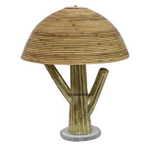 Metal <b>Tabletop</b> Installation Decorative Bedside Table Lamps for Bedroom Decor Wholesale Sustainable Rattan Desk Lamp - Product Image 1