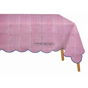 Mantel Rectangular Moderno con Diseño Floral, 100% Algodón, Hecho a Mano, Estampado con Bloques, Lavable, para Uso Doméstico - Product Image 5
