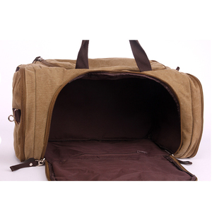 Sac de voyage en toile bleu grande capacité avec fermeture éclair, sac de week-end, sac à bandoulière pour hommes et femmes - Product Image 4