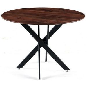 Tavolo da Pranzo Moderno Mid-Century da 107 cm con Piano in MDF Finitura Legno Nero e Base a Piedistallo per 4-6 Persone, Tavolo d'Appoggio per Comfort e Stile - Product Image 2