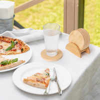 6 sous-verres en bambou avec motif de patte de chat mignon, porte-boissons classique en bois naturel pour la protection de la table, la cuisine, le bar, la voiture