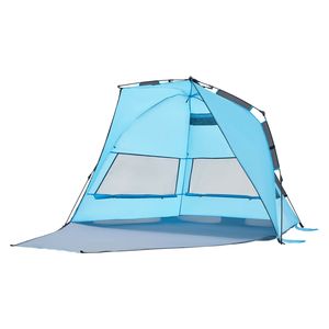 Tenda da Spiaggia Portatile Pop-Up per 4 Persone con Protezione Solare UPF 50+, Tettoia Leggera e Borsa per il Trasporto per Spiagge Sabbiose - Product Image 1