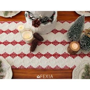 Runner da Tavola Natalizio Rosso 13x72 Pollici, Decorazione Rustica Boho per Tavola Natalizia in Stile Fattoria - Product Image 6
