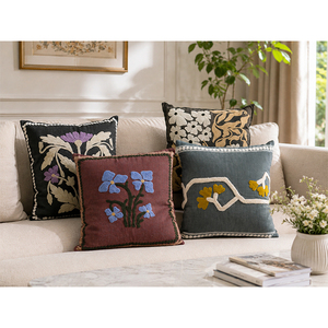 Premium 100% Cotton Hand Embroidered <b>Cushion</b> <b>Cover</b> | Modern Decorative Throw Pillow <b>Cover</b> for Luxury Home Decor - Product Image 5