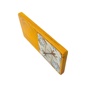 Plateau de service élégant en bois avec carreaux de céramique-Décor de cuisine en bois naturel fait à la main - Product Image 1