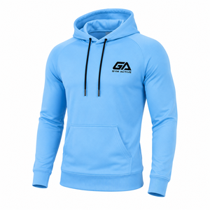 Mens <b>Pink</b> Waterproof 100% Cotton Regular Fit Pullover <b>Hoodie</b> Front Custom Logo Fleece Pocket Casual Gym Sportswear Winter 370g - Product Image 4