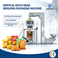 Multihead weegschaal automatische verpakkingsmachine voor gedroogd fruit, chocolade, snoep, noten, korrels, met stikstofvulling en verzegeling