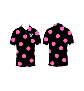 Polo pour homme noir et rose à grands pois, personnalisable par sublimation, manches courtes, décontracté, respirant, léger, pour le golf - Product Image 6