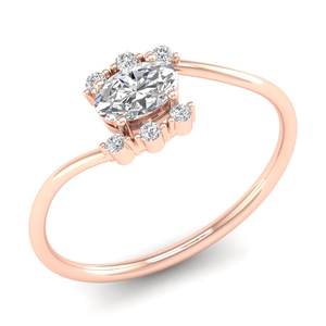 Bague solitaire REYES sur mesure en or massif 14 carats avec diamant CVD cultivé en laboratoire pour femme, cadeau d'anniversaire personnalisé, bijoux de luxe raffinés - Product Image 2