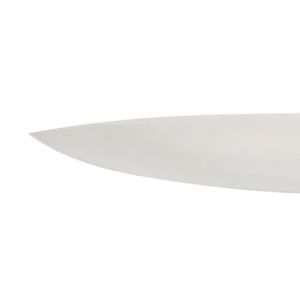 Couteaux de cuisine à lame pointue argentée avec poignée incurvée noire à trois broches et protège-doigts poli pour les préparations culinaires quotidiennes - Product Image 2